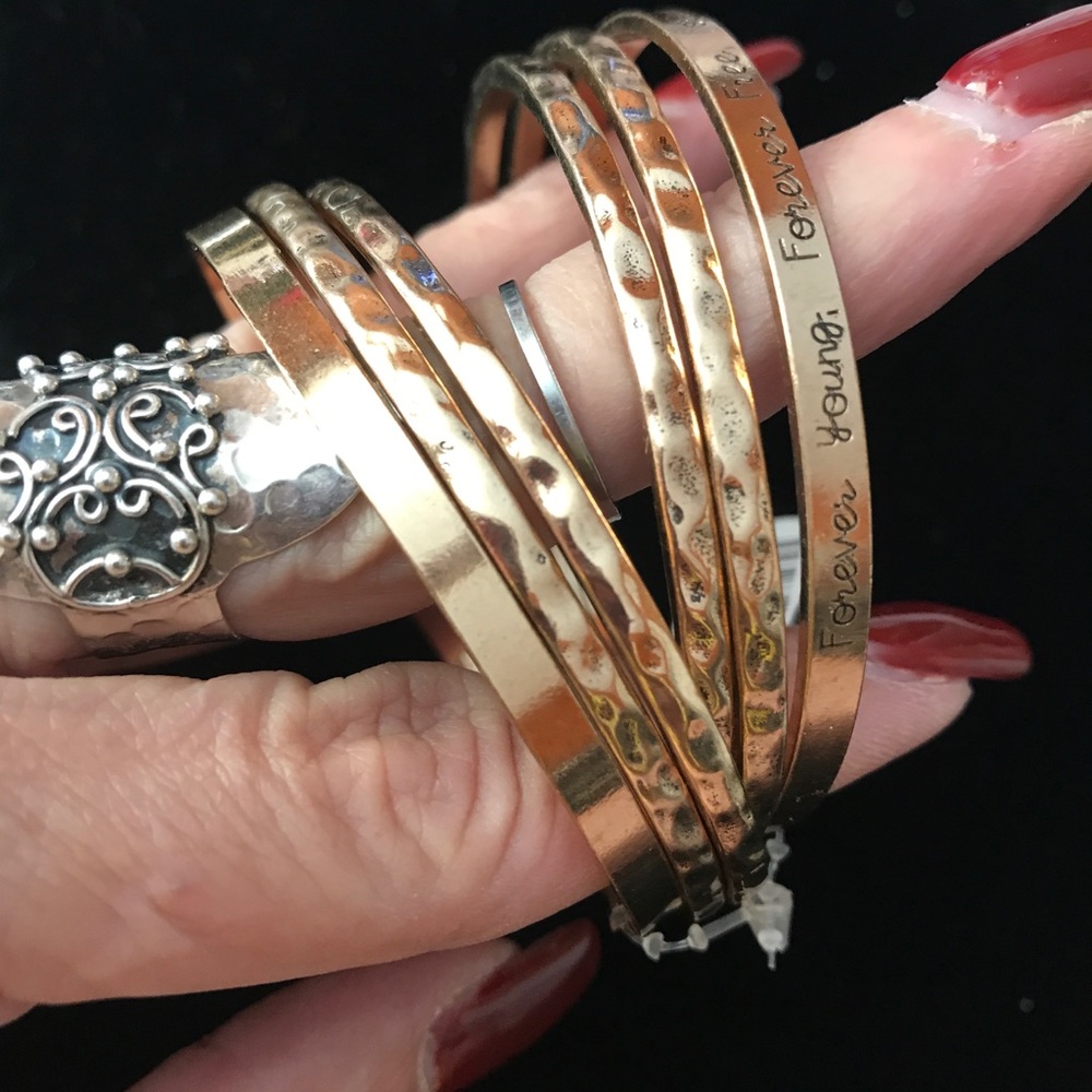 Free People Set Of 6 Inspirational Bangles💝 - Picture 6 of 7
